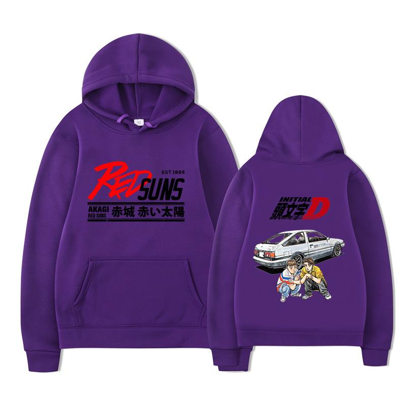 Anime Drift AE86 Initial D Graphic Hoodie Casual Goth Men Women Sweatshirt Fleece Oversized Couples Streetwear Hoodies