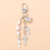 Gothic Alloy Cross Keychain Men Women Star Key Ring Pendants for Handbag Decor DIY Handmade Key Chain Gifts