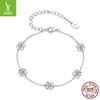 Four-Leaf Clover Moissanite Bracelet, Simple And Versatile Girl'S Heart S925 Sterling Silver Lucky Bracelet.