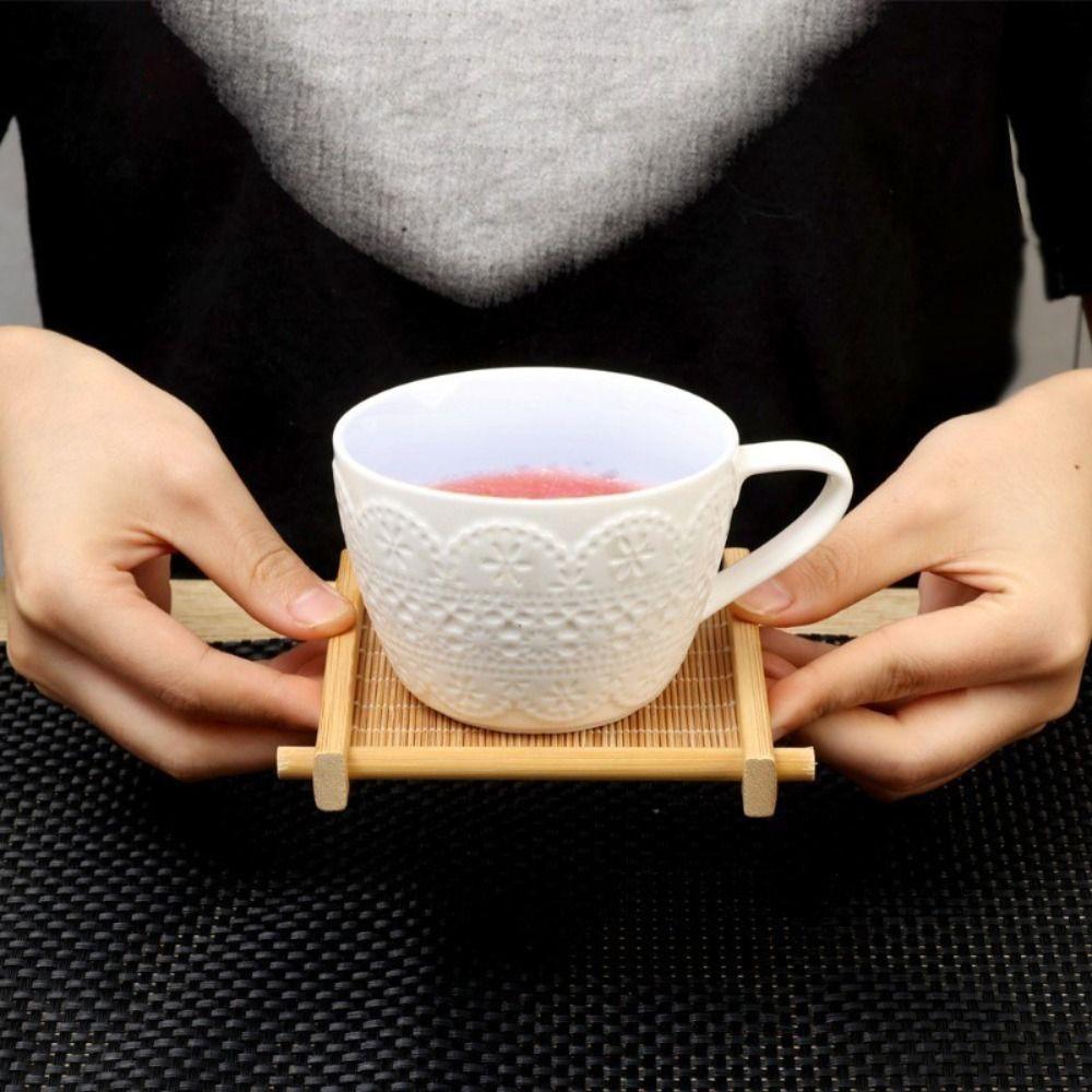 Bamboo Teacup Pad Square Dessert Pastry Tray Durable Heat Insulated Coasters