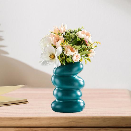 Flower Vase High Durability Smooth Edge Shatterproof Modern Table Spiral-Shaped Flower Vase Centerpieces Decoration