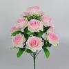 12Heads Silk Rose Artificial Flowers Fake Bouquet Wedding Party Home Grave Decor