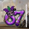 Сверкающие фиолетово-зеленые ornaments в форме цифры 67 для Масленицы - Акриловые подвески-маски Карнавала, Подвески и Верхушки, Подходящие для Рождества, Выпускного