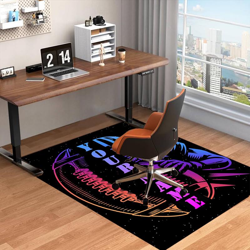 1PC Custom Name Football Player Artwork Theme Floor Mat Ideal for Living Room, Game Rooms, Office, Bedroom Floor Mat Playful Design