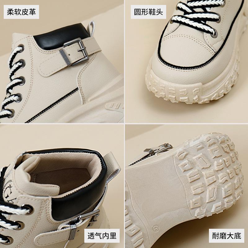 Женские высокие ботинки Весенние кроссовки на платформе со шнуровкой Нескользящие кроссовки Удобные кроссовки для бега на открытом воздухе Повседневные кроссовки Tenis De Mujer