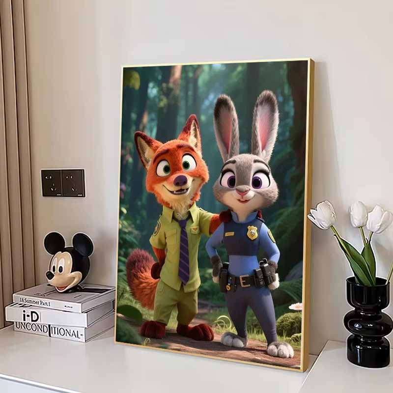 Disney Алмазная живопись Ник и Джуди Тематическая иллюстрация 5D DIY Алмазная вышивка Набор Круглый/Квадратный Алмазное искусство Мозаика Домашний декор