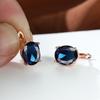 Серьги-капли розового золота цвета морской волны с синим камнем для женщин, леди и девочек, помолвочные, свадебные, модные, ювелирные изделия с овальным камнем, подарок