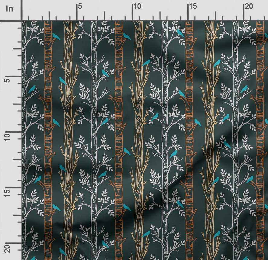 Soimoi Принт «Птица с листьями», Хлопковый батист, Ткань для квилтинга, продаваемая во дворе, шириной 42 дюйма, Хлопчатобумажная ткань средней плотности, Швейные принадлежности,