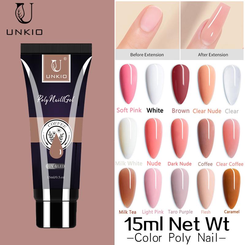 7 шт./компл., 15 мл, набор для наращивания ногтей, набор поли УФ-гелей, набор для создания УФ-геля, полуперманентный гель для ногтей для наращивания ногтей