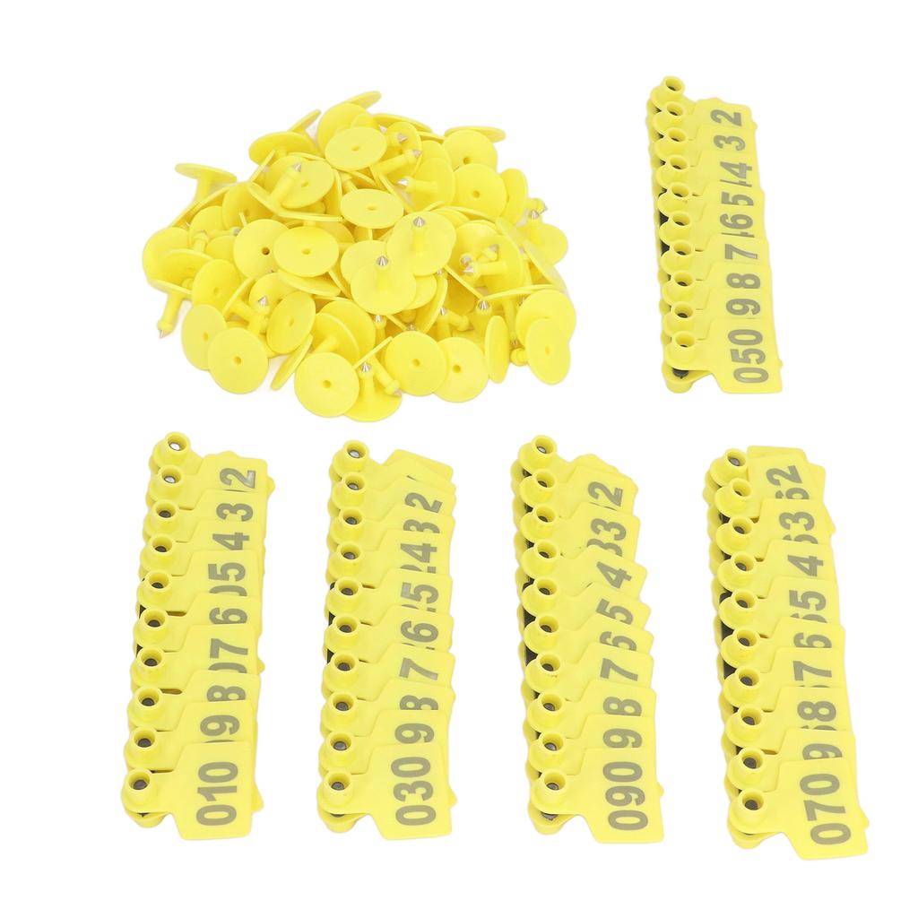 100PCS Livestock Ear Tag Thickened Plastic Convenient Identification Cattle Numbered Ear Label for