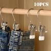 10pcs Stainless Steel Clothespin Clips Laundry Hanging Hooks Clip Multipurpose Boot Organizer Portable Home Storage Hangers