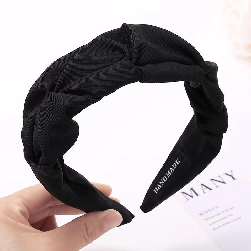 Hair Band Solid Color Folds Pattern Hair Hoop Hair Accessories for Women Pleated Wide Side Solid Color Simple Headband