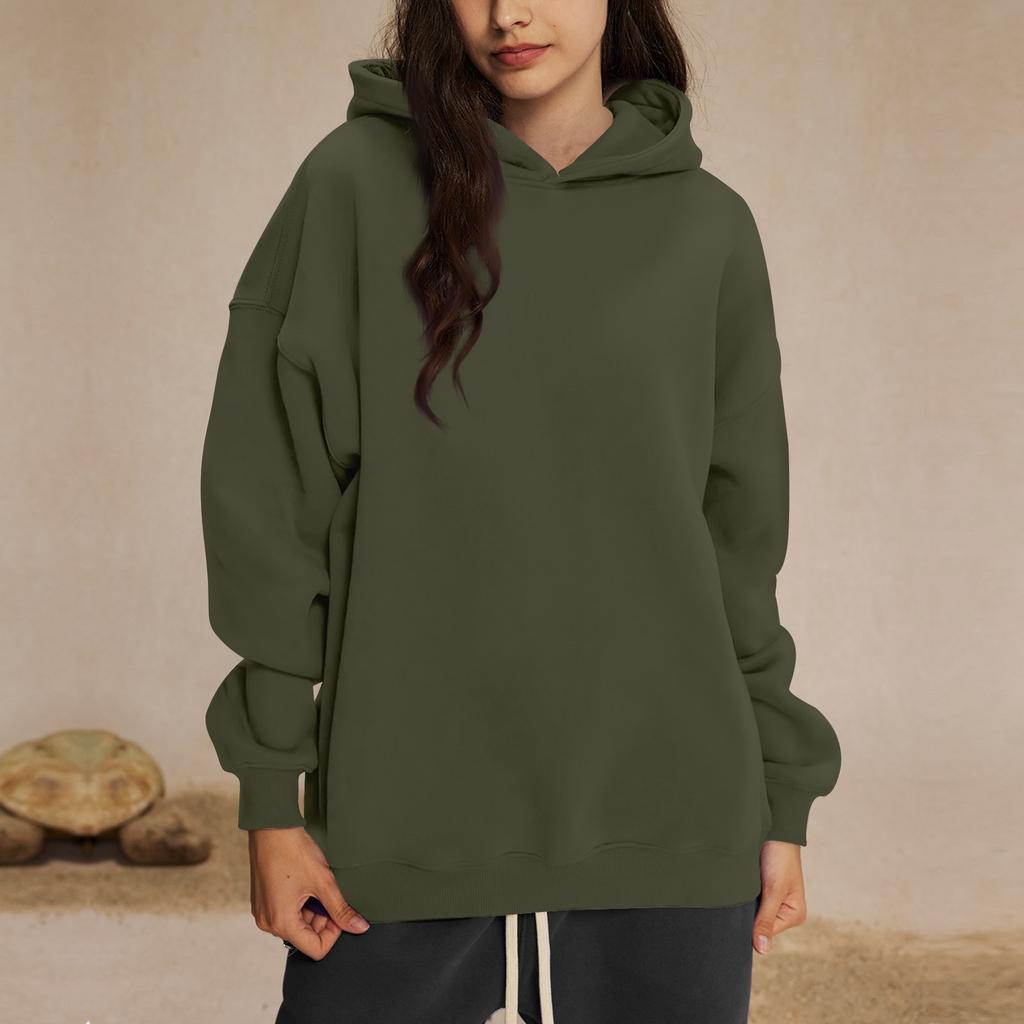 Женские толстовки с капюшоном, свободные свитера с длинным рукавом, рубашки с круглым вырезом, осенние наряды, одежда