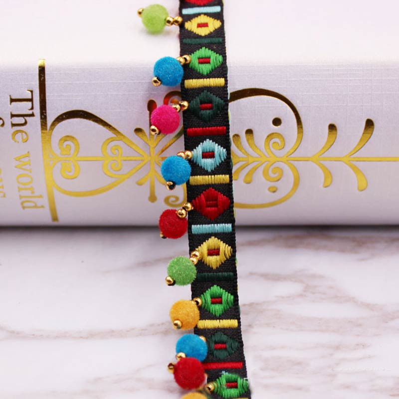 1/5/10Yards Pom Pom Trim Lace Fabric MINI Pearl Pompom Fringe Ribbon Sewing Lace Kintted Fabric Handmade DIY Craft Accessories