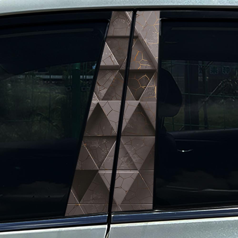 Style Honeycomb Hexagon Car B-pillar Stickers Car Center Column Decoration Cover Scratches Waterproof Decals Car Accessories