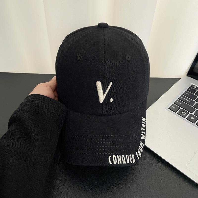 Letter Embroidered Baseball Cap Children's Summer Outdoor Wide Brim Versatile Sun Hat Showing Face Small Sun Protection Peaked Cap Men