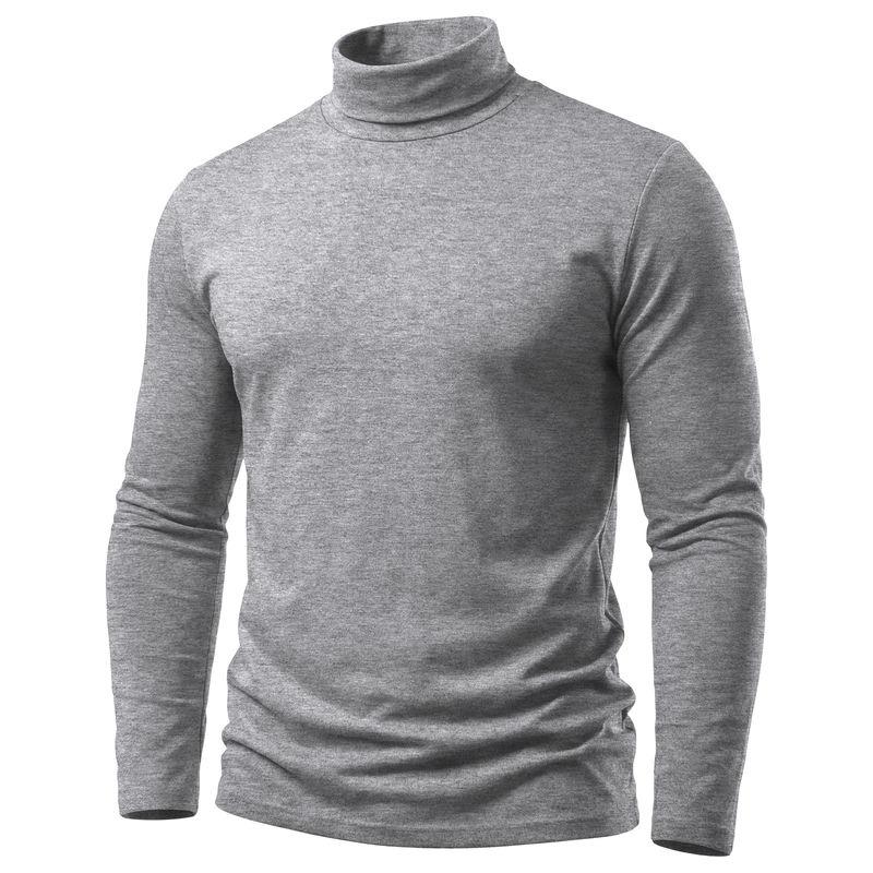 Men Turtleneck Solid Heather Slim Fit Long Sleeve Basic Thermal Shirt