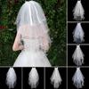 Elegant Two Layer Short Simple Photo Veil With Comb Bridal Veil Wedding Veil Women's Tulle