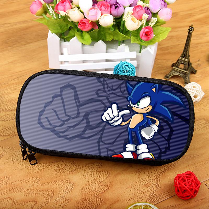 Sonic The Hedgehog Ink Pen Storage Bag With Spacious Design For Stationery And Makeup