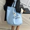 Casual Canvas Bag Korean Lazy Style Armpit Bag Women's 2025 New Large-capacity Letter Print Shoulder Tote Bag
