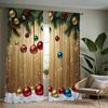 2 шт. Рождественская серия воздушных шаров с белым фоновым изображением занавеска для кабинета, кухни, гостиной, комнаты в общежитии, карман для штанги, верхнее окно
