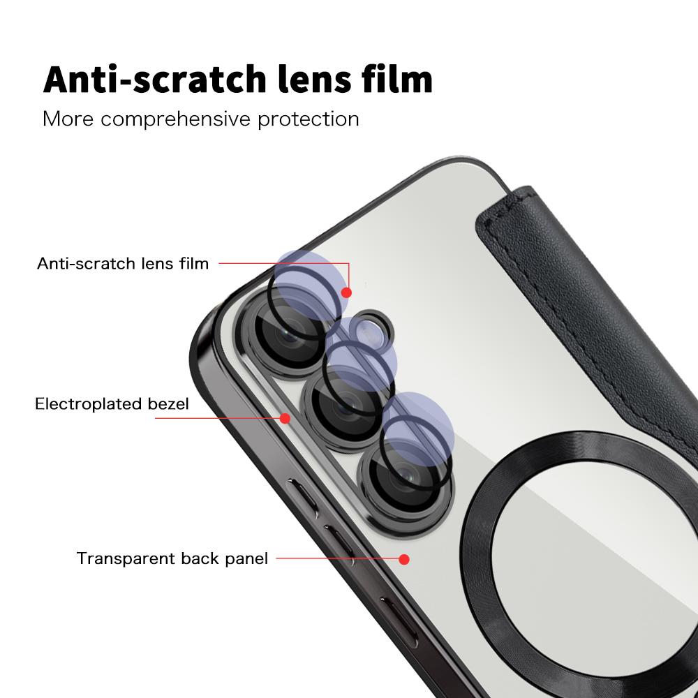 Чехол для Samsung Galaxy S25, совместимый с чехлом для телефона MagSafe Rhombus из искусственной кожи