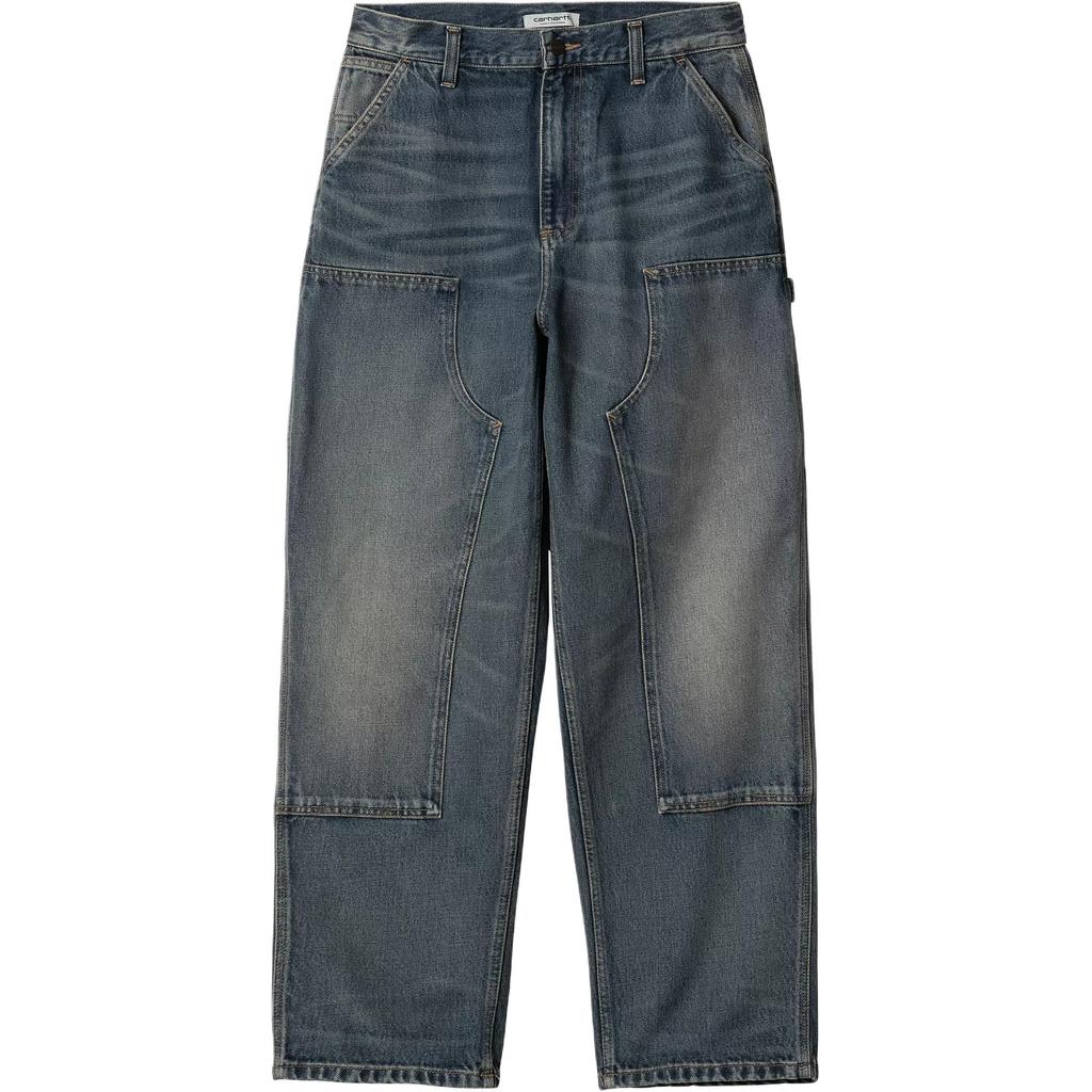 Carhartt WIP Джинсы женские SS25 с боковым карманом и петлей для молотка, свободные, прямого кроя, I034635-01-4Q