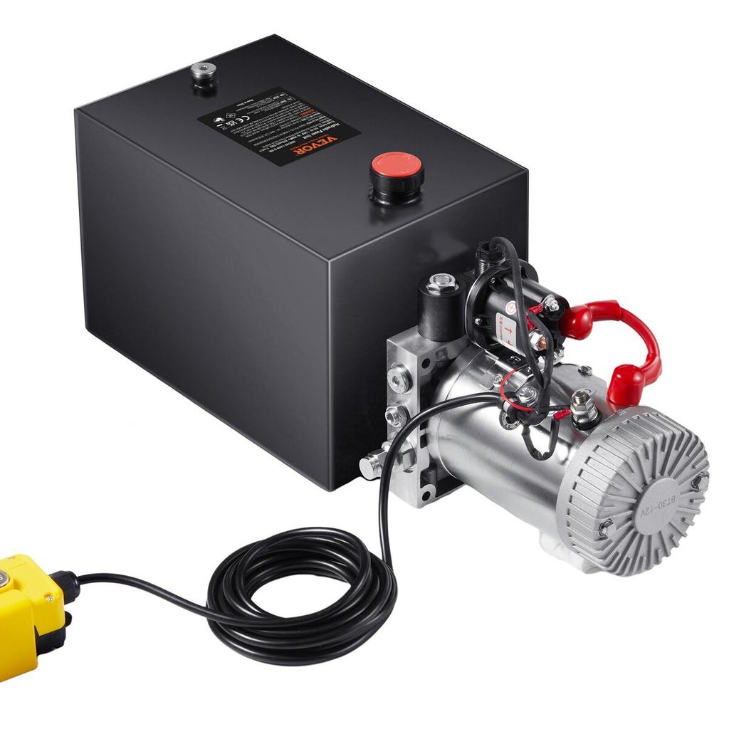 Hydraulic Pump 20 Quart Single Acting Dump Trailer Pump Power Unit DC 12V