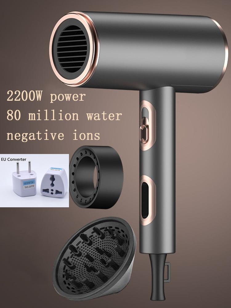 Portable Hair Dryers Negative Ion 1800W 2200W Three-gear Heating and Cooling Adjustment High Power Blue Light Anti-static Blow Dryer Home Appliance