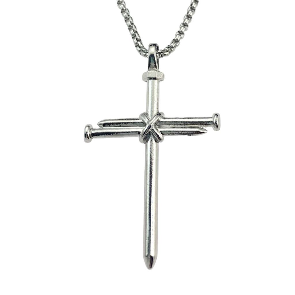 Ожерелье из литой нержавеющей стали, кулон в виде креста из сплава, персонализированное мужское ожерелье в стиле панк