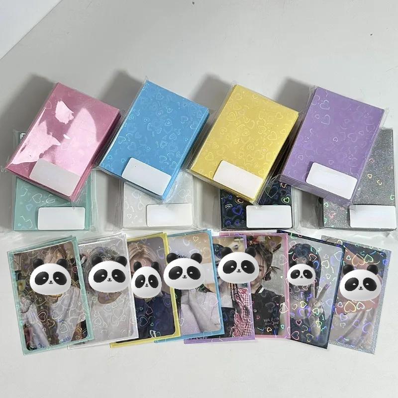 50pcs Simplicity Shiny Kpop Idol Photocard Holder Chic Ins Korean Glitter Heart Style Photocard Cover Case ID Student Card Film