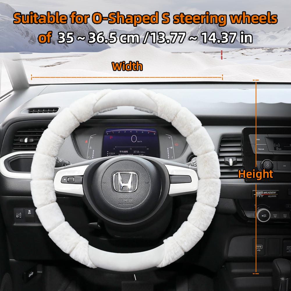Suitable for Honda Plush Steering Wheel Cover Winter Cold-Proof and Warm Cover Cr-V Civic Hr-V Zr-V Vezel City Amaze Fit Jazz Accord Wr-V 