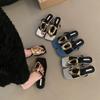 Fashion Metal Footwear Women Slippers Flip Flops Summer Beach Luxury  Flats Sandals Shoes Female Slides Slippers