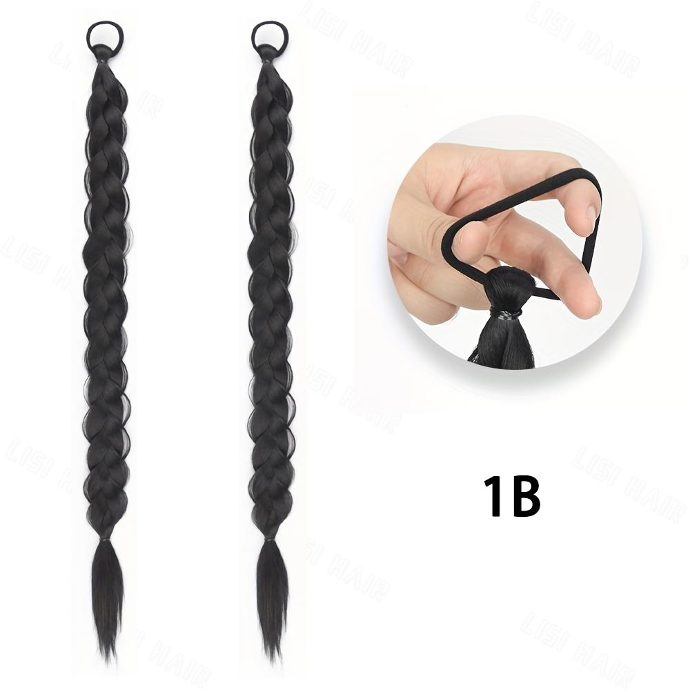 Синтетические волосы с резинкой, накладные волосы, натуральный вид, прямые, длинные, плетеные, хвостики для женщин, для вечеринок, ежедневного использования