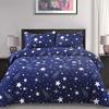 White Meteor Star Duvet Cover Queen Starry Sky Galaxy Bedding Set Microfiber Reversible Navy Blue Comforter Cover For Boys Girls