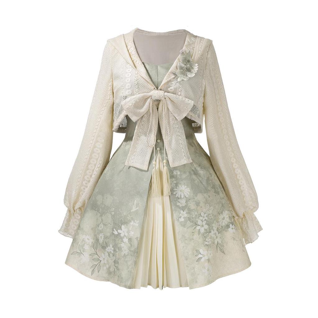 Женский комплект Yi Meng Ge Fangcao Ji Hanfu — топ и платье в китайском стиле 7389