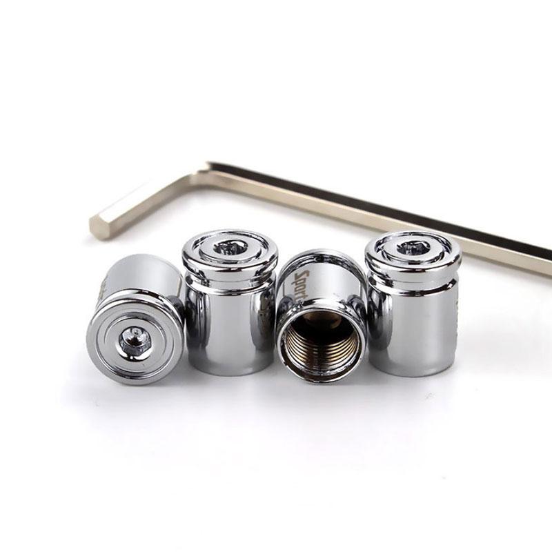 4x  Car Styling Zinc Alloy Anti-theft Sport Car Tire Valve Caps Wheel Tires Tire Stem Air Cap Airtight Covers