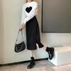 Women's High-Waist Black Midi Bodycon Pencil Skirt - Early Autumn A-line Style