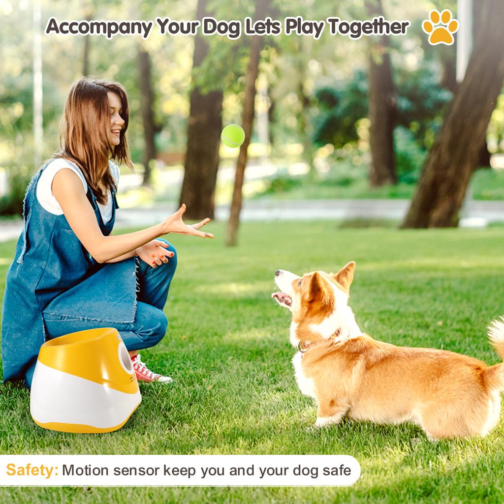 Automatic Dog Ball Thrower with 3 Balls Interactive Tennis Ball Launcher for Dogs Pet Ball Throwing Machine for Indoors