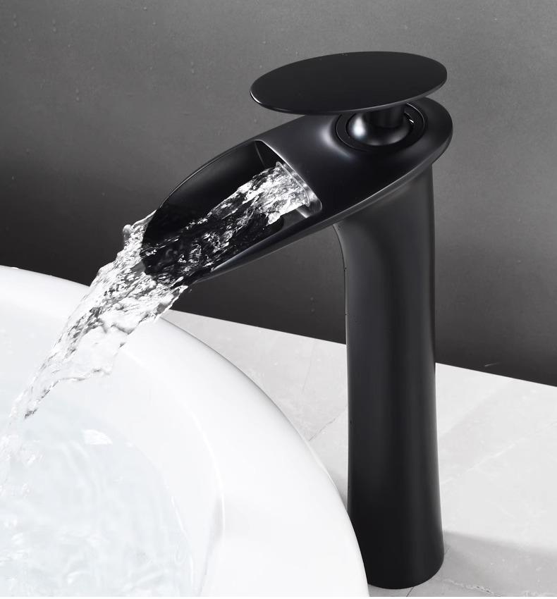 Basin Faucets Modern White Bathroom Faucet Waterfall Faucets Single Hole Cold and Hot Water Tap Basin Faucet Mixer Taps 855924