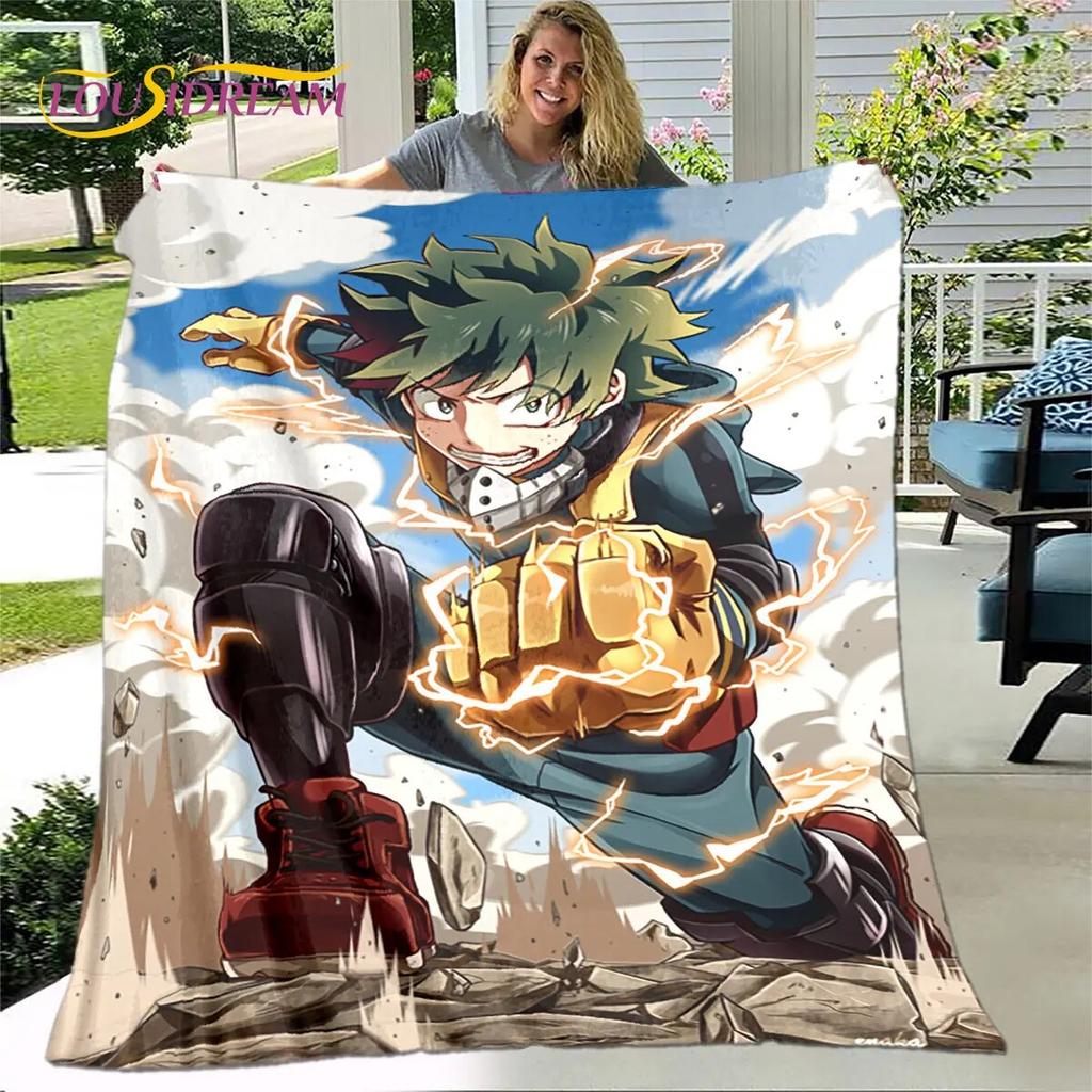 Мягкое плюшевое одеяло My Hero Academia с героями мультфильмов, фланелевое одеяло для гостиной, спальни, кровати, дивана, чехол для пикника