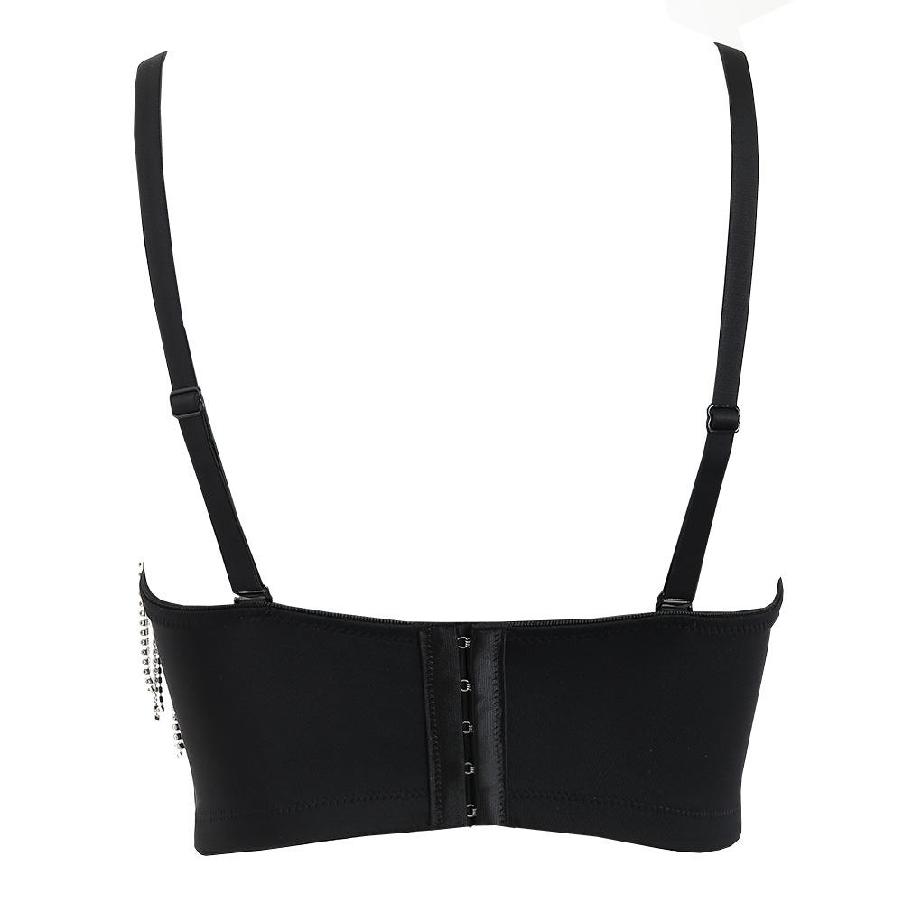 Women's Tassel Drill Chain Fishbone Corset Outer French Vest Tight Camisole Top