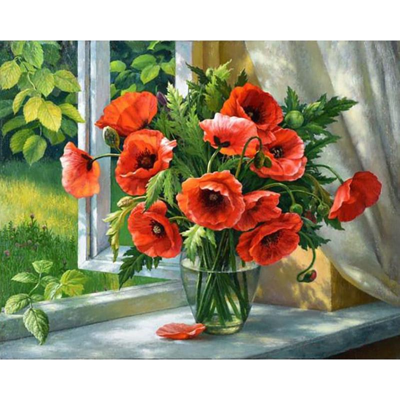 DIY 5D алмазная живопись полная круглая дрель ваза для цветов вышивка крестиком комплект настенное искусство мозаика горный хрусталь подарок домашний декор