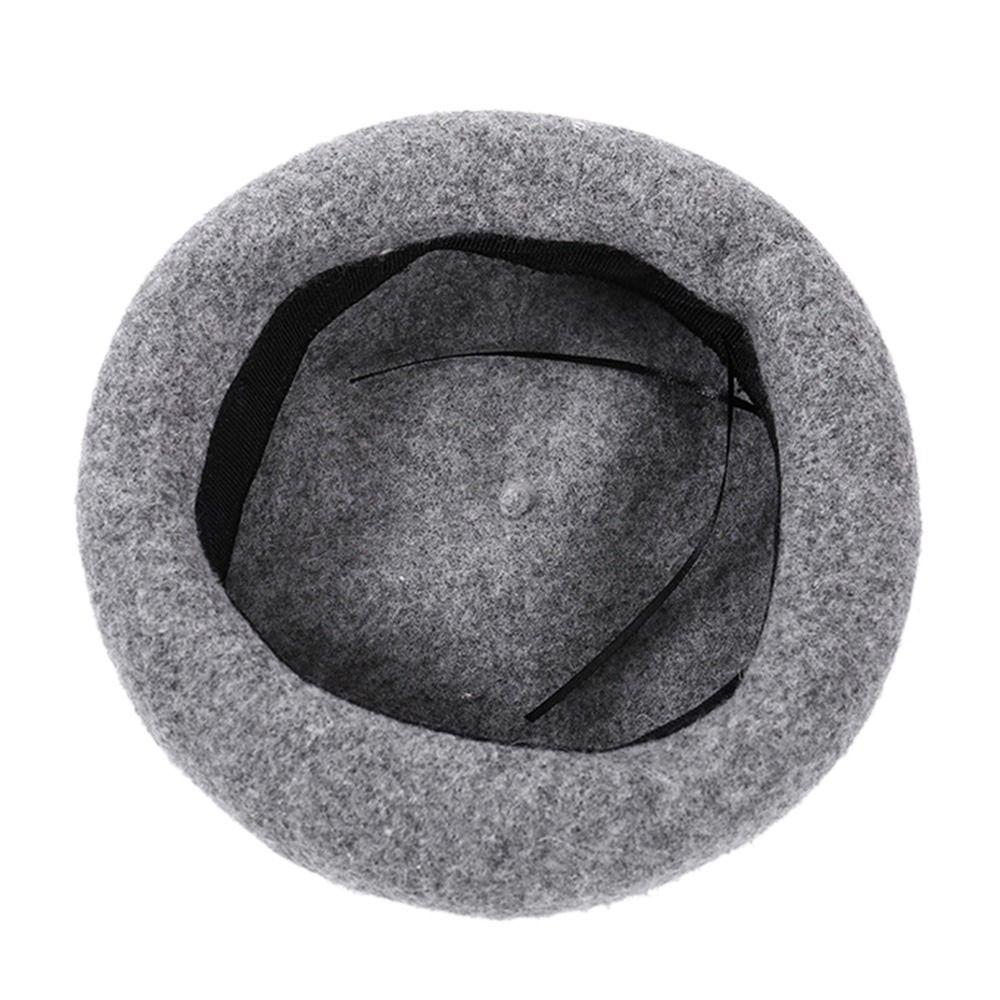 Однотонная ретро-винтажная шапка-берет, шерстяная шапка-берет, фетровые береты, плоская шапка