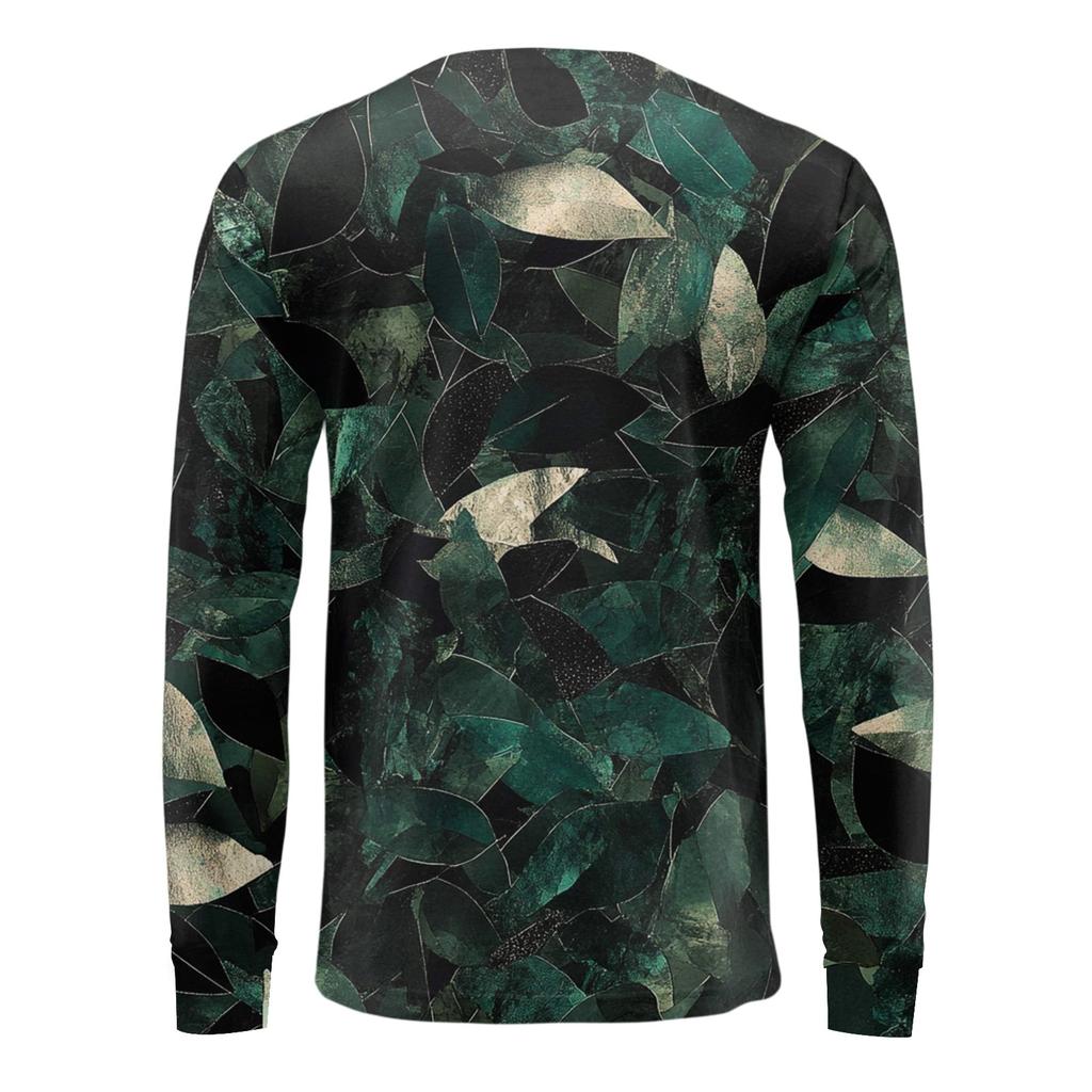 Мужская футболка с V-образным вырезом, повседневная, модная, с принтом, с длинным рукавом