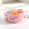Simulation Food Clicking Pressure Relief Toy Cute Cat Series Button Press Click Keyring  Office Use