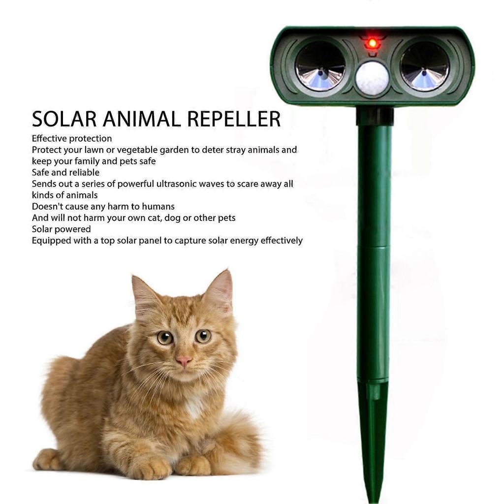 Ultrasonic Solar Animal Repeller Professional High Sensitivity Infrared Long Range Dog Cat Repellent for Garden Yard Farm