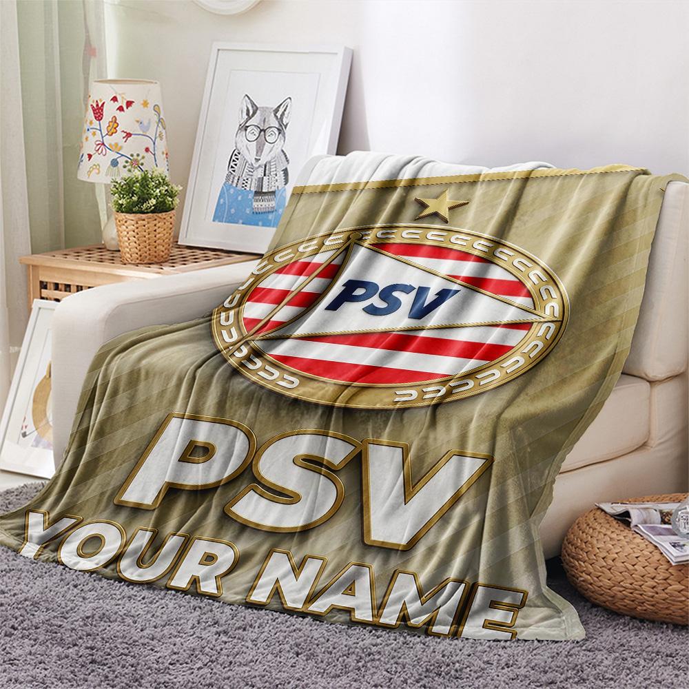 Custom Name PSV Eindhoven Flannel Blanket, High quality Comfortable for All Seasons, Home Decor, Warmth and Comfort