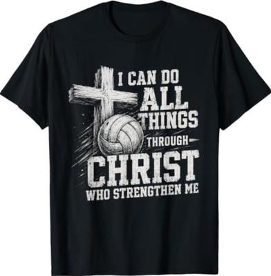 I Can Do Things Through Christ Volleyball Christian Graphic T-Shirt