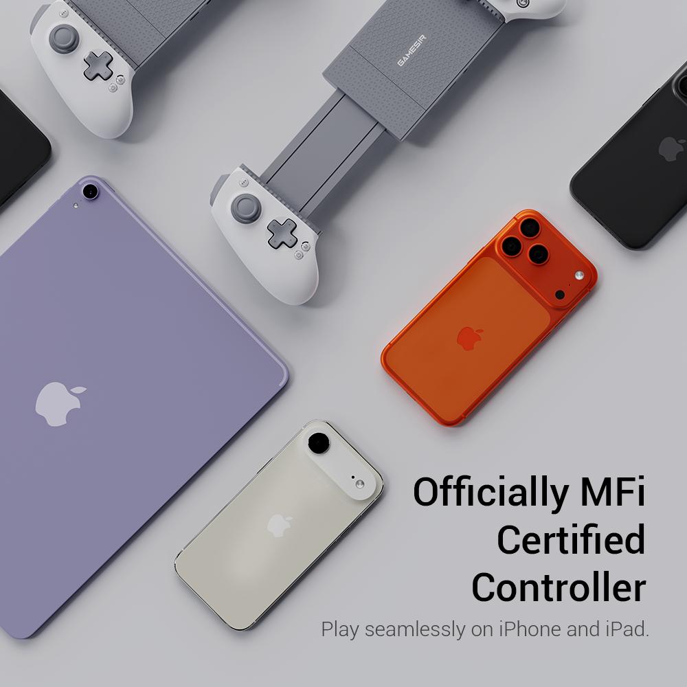 GameSir G8+ MFi Mobile Gaming Controller for iPhone 15, 16, 17 series, iPad, and Android Phone Hall Effect Smartphone Gamepad
